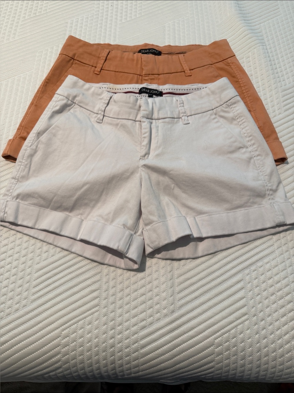 Dear John Cuffed Hem Hampton Shorts Lot - White & Coral